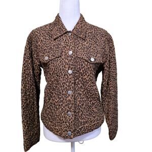 Debra Deroo Leopard Print 100% Silk Button-up Jacket Women's Size P NWOT Casual